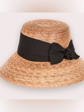 Tula Hats Somerset Black Bow Straw Woven Sun Hat